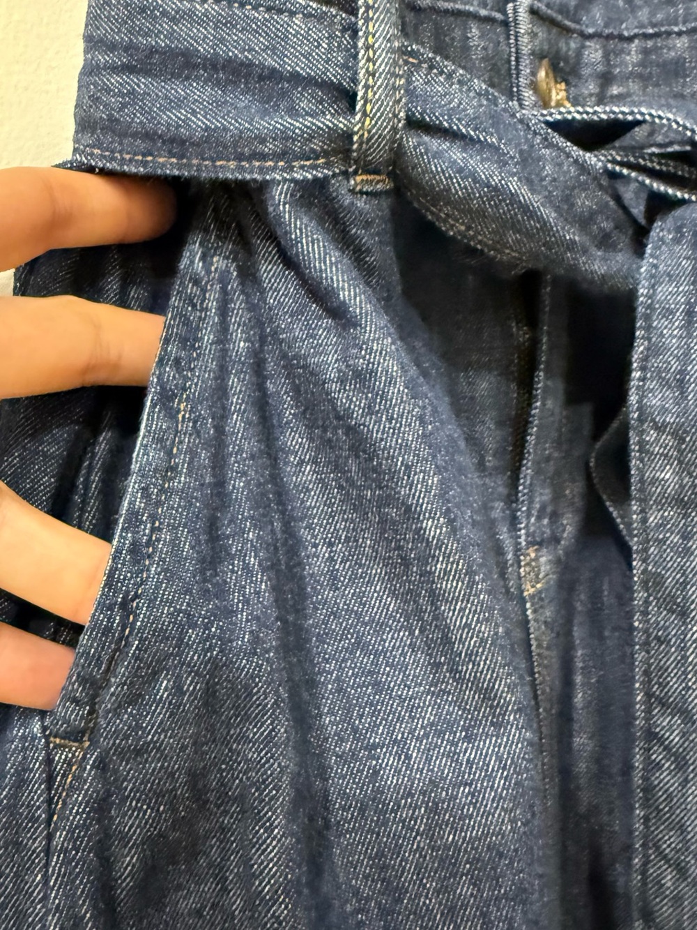 J.Crew | Dark Wash Denim Shirt Dress | Tie Waist | Button Front | Size 0 - Picture 4 of 7